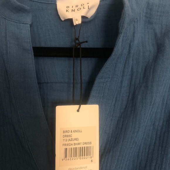 BIRD & KNOLL cotton flowy dress with belt and leg slit - Picture 5 of 5